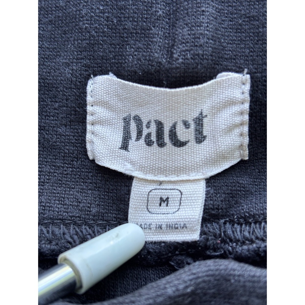 PACT Womens Thermal Pants Joggers Organic Cotton Waffle Knit - Size M Blk - Picture 3 of 8
